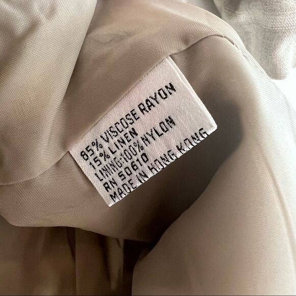 Vintage Beige Windowpane Plaid Short Sleeve Double Breasted Jacket Size 8/9 - Picture 6 of 8